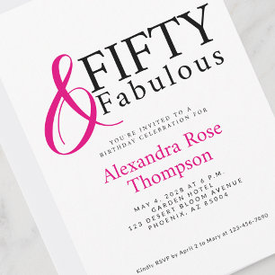 Invitation Minimal Fifty et Merveilleux Fête d'anniversaire 5