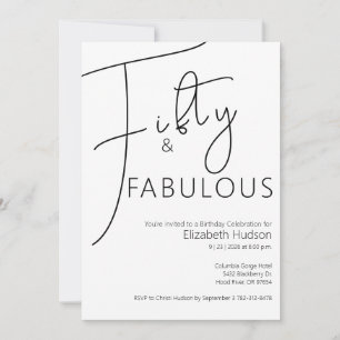 Invitation Minimal Fifty et Merveilleux Fête d'anniversaire 5
