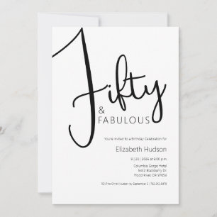 Invitation Minimal Fifty et Merveilleux Fête d'anniversaire 5