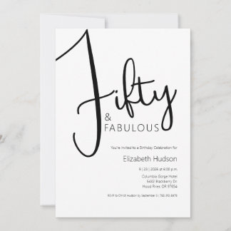 Invitation Minimal Fifty et Merveilleux Fête d'anniversaire 5
