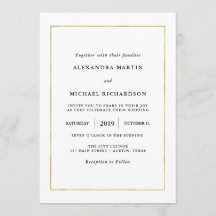 Minimal moderne | Faux Gold Border Mariage