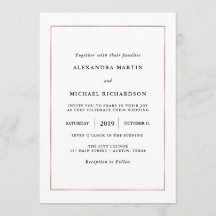 Minimal moderne | Faux Rose Gold Border Mariage