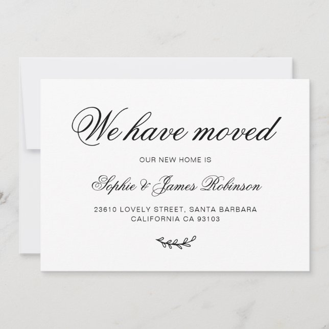 Invitation Minimal Nous Avons Déménagé Nouvelle Maison Faire- (Devant)