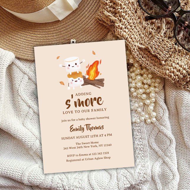Invitation Minimal S'more Love Baby shower de feu de camp rus (Minimal S'more Love Rustic Campfire Baby Shower Invitation)