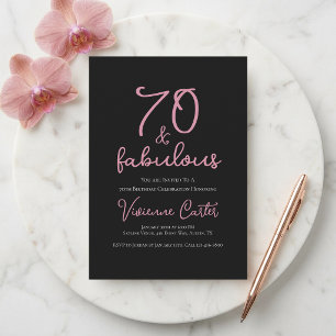 Invitation Minimal Soixante-dix ans et Fabuleux 70e Anniversa