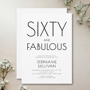 Invitation Minimal Soixante et Incroyable Fête d'anniversaire