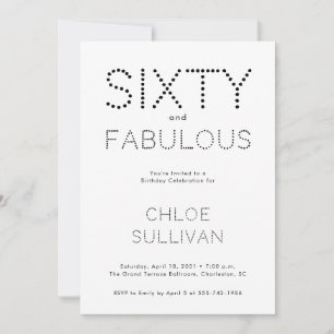 Invitation Minimal Soixante et Merveilleux 60e Fête d'anniver