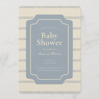 Invitation Minimal Stripe Geometric Gender Neutral Beige Blue