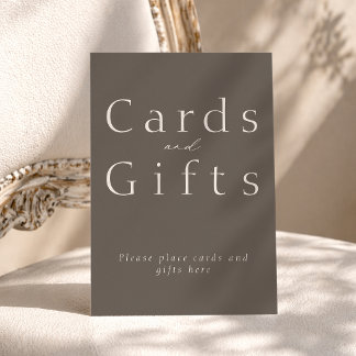 Invitation Minimal Taupe Cards and Gifts Wedding Sign