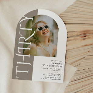 Invitation Minimal THIRTY Arch Photo 30e Anniversaire