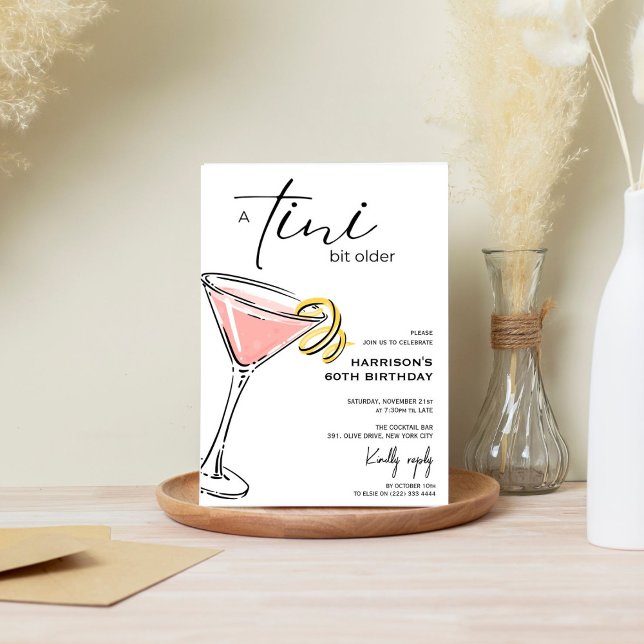 Invitation Minimal 'tini un peu plus vieux ! Cocktail fête d' (Créateur téléchargé)
