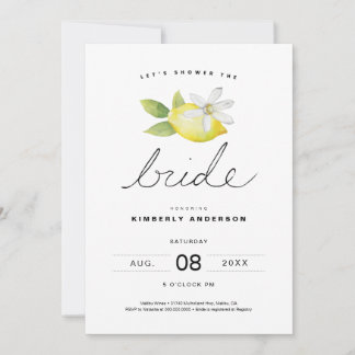 Invitation minimale à la douche nuptiale citron
