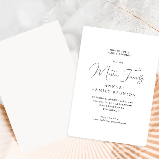 Invitation minimale à la réunion de famille classi (Créateur téléchargé)