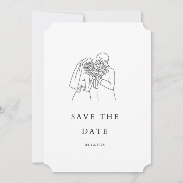 Invitation minimale blanche et noire2025 (Dos)