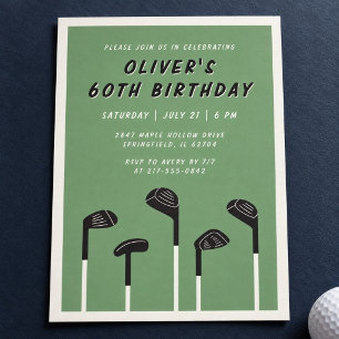 Invitation minimale de 60 ans pour homme de golf v