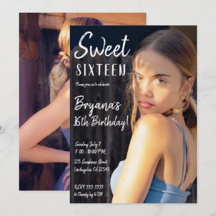 Invitation minimale de fête chic tendance photo po