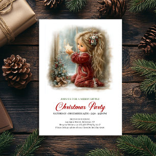 Invitation minimale de fête de fille de scène d'hi