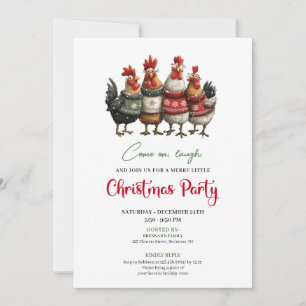 Invitation minimale de vacances de poulets drôles
