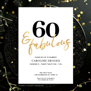 Invitation minimale moderne pour 60e anniversaire