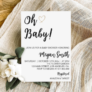 Invitation minimale moderne pour une baby shower