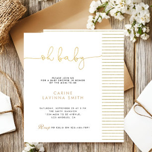 Invitation minimale moderne pour une baby shower a