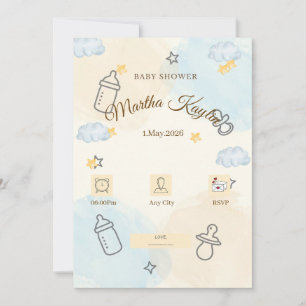 Invitation minimale pour Baby Shower