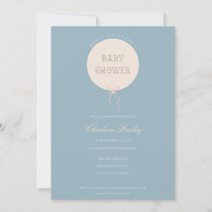 Invitation minimale pour Baby Shower avec ballon