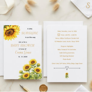 Invitation minimale pour Baby shower avec esthétiq