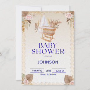 Invitation minimale pour Baby Shower Moderne et
