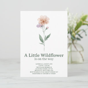 Invitation minimale pour une baby shower sur le th