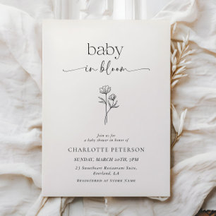 Invitation minimale pour une baby shower sur le th
