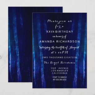 Invitation Minimalisme Black Blue Navy Événement Surprise Abs