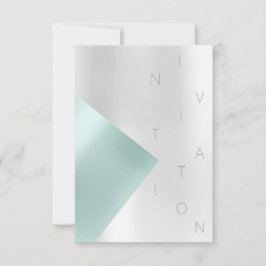 Invitation Minimalisme Fashion Event Metallic Aqua Tiffany