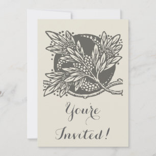Invitation minimalisme floral Art nouveau