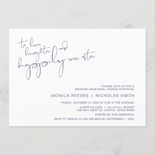 Invitation Minimalisme moderne Navy Dîner de répétition BlueS