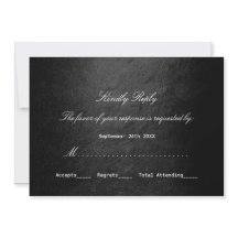 Minimalisme RSVP personnalisé Glam Vip Black