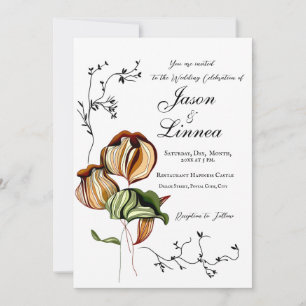 Invitation Minimalisme Vintage linéaire Boho rustique