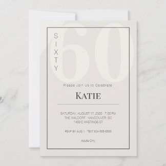 Invitation Minimalist 60th Milestone Birthday Celebration