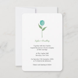 Invitation Minimalist Aquamarine Tulip