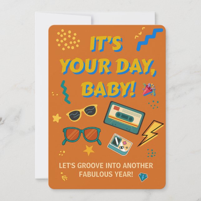 Invitation Minimalist Birthday - Elegant Modern Party Card (Devant)
