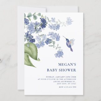 Invitation Minimalist Floral branch bird baby shower