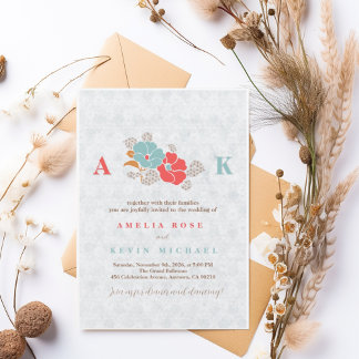 Invitation Minimalist Floral Monogram