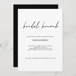 Invitation Minimalist Handwritten Script Black Bridal Shower