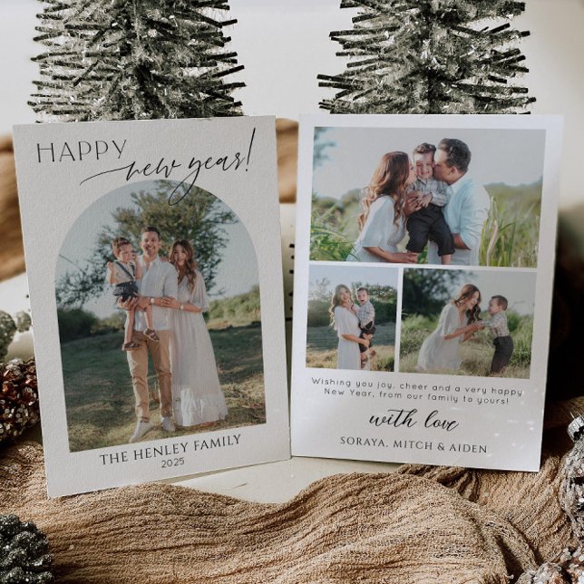 Invitation Minimalist Happy New Year Holiday Card (Créateur téléchargé)