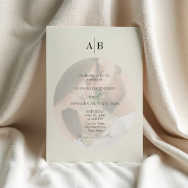 Invitation Minimalist Ivory Photo Wedding