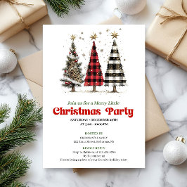 Invitation Minimalist leopard Christmas tree digital invites