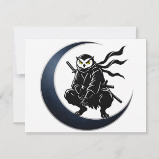 Invitation Minimalist Ninja Owl Post Card
