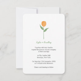Invitation Minimalist Orange Tulip
