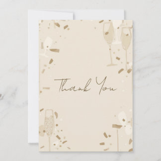 Invitation Minimalist Thank You Card | Modern Beige & Ivory