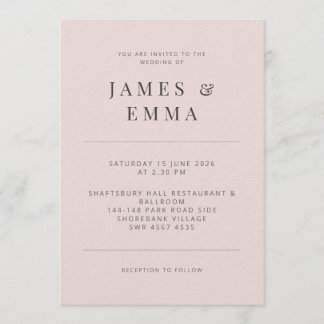 Invitation Minimalist |Warm Blush